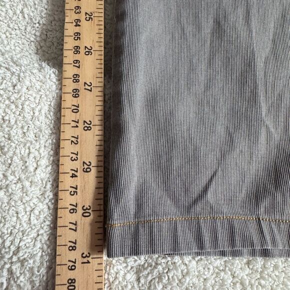 Meyer Jeans Mens Sz 35 / 31 Tan cotton blend Diego pin striped Modern Fit chino - Picture 14 of 14